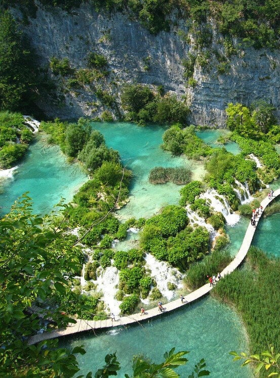 The lakes of Plitvice Lakes National Park.
