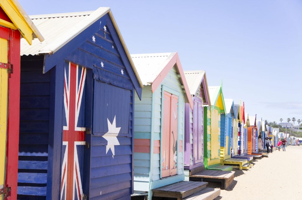  Brighton Beach Melbourne, vestidores de colores